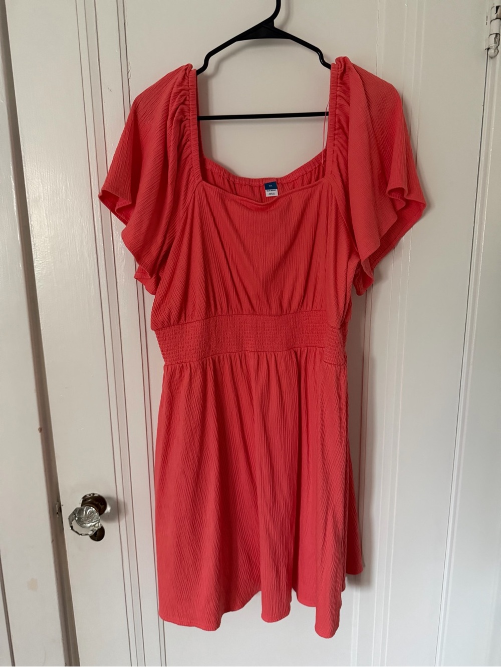 Old Navy Coral Ribbed Short-Sleeve Dress